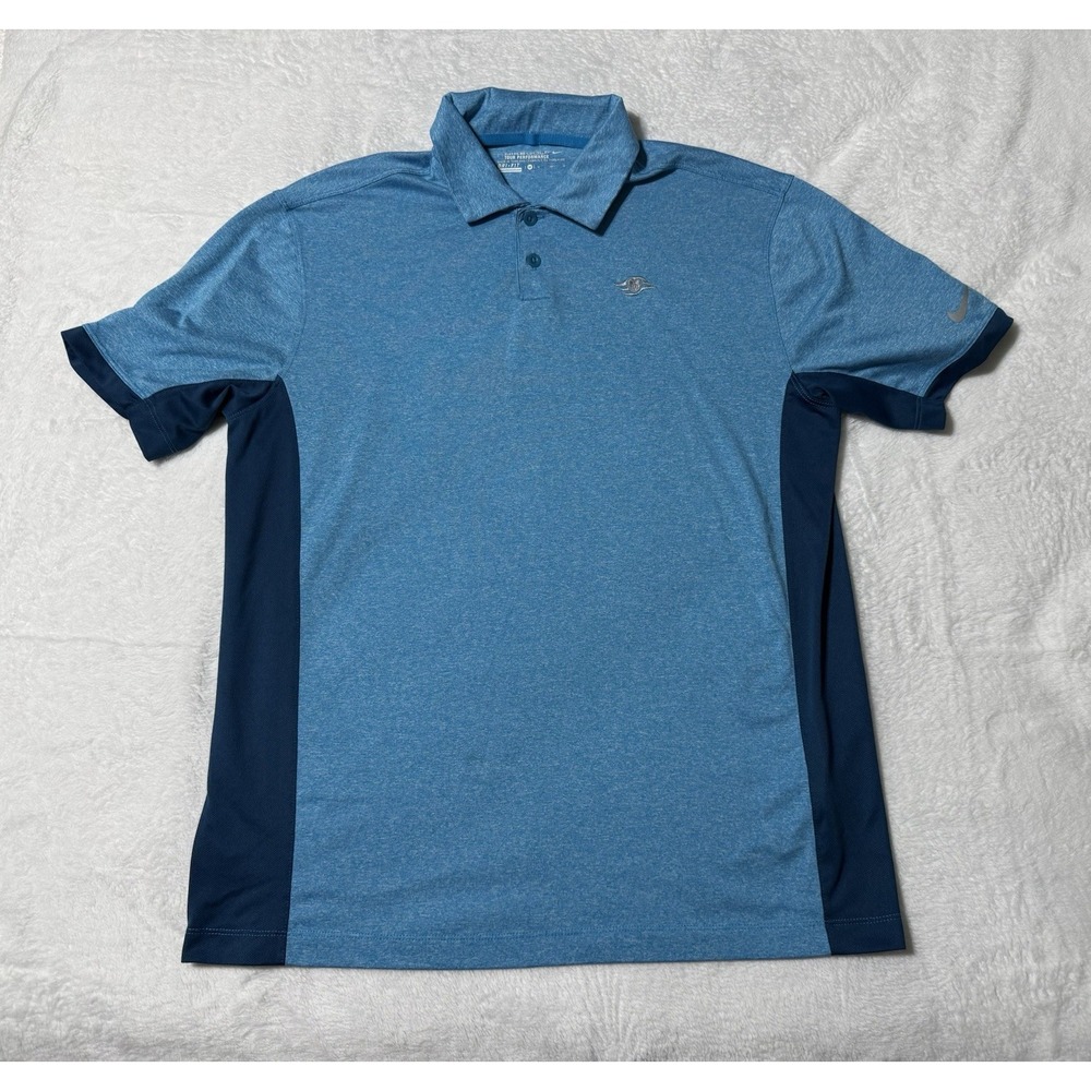Nike Golf Polo Shirt Mens Medium Tour Performance Short Sleeve Blue 639705